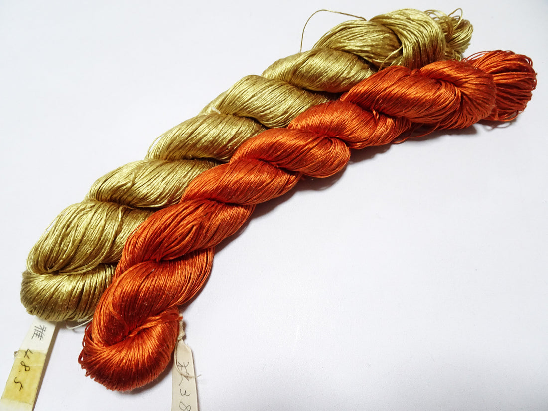 Japanese Vintage Twisted Silk Thread　2sets Embroidery 18866