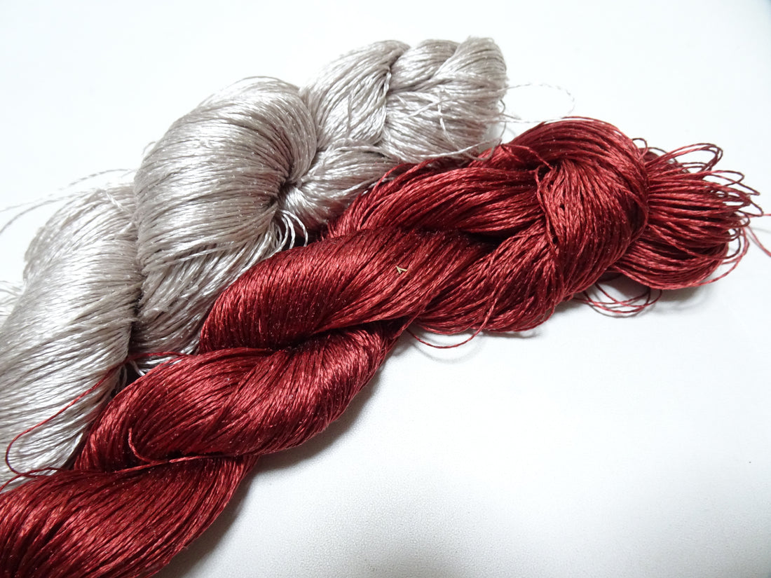 Japanese Vintage Twisted Silk Thread　2sets Embroidery 18870