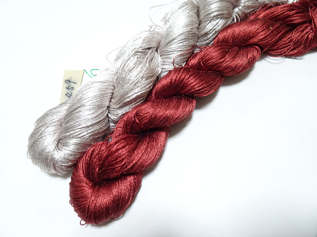 Japanese Vintage Twisted Silk Thread　2sets Embroidery 18870