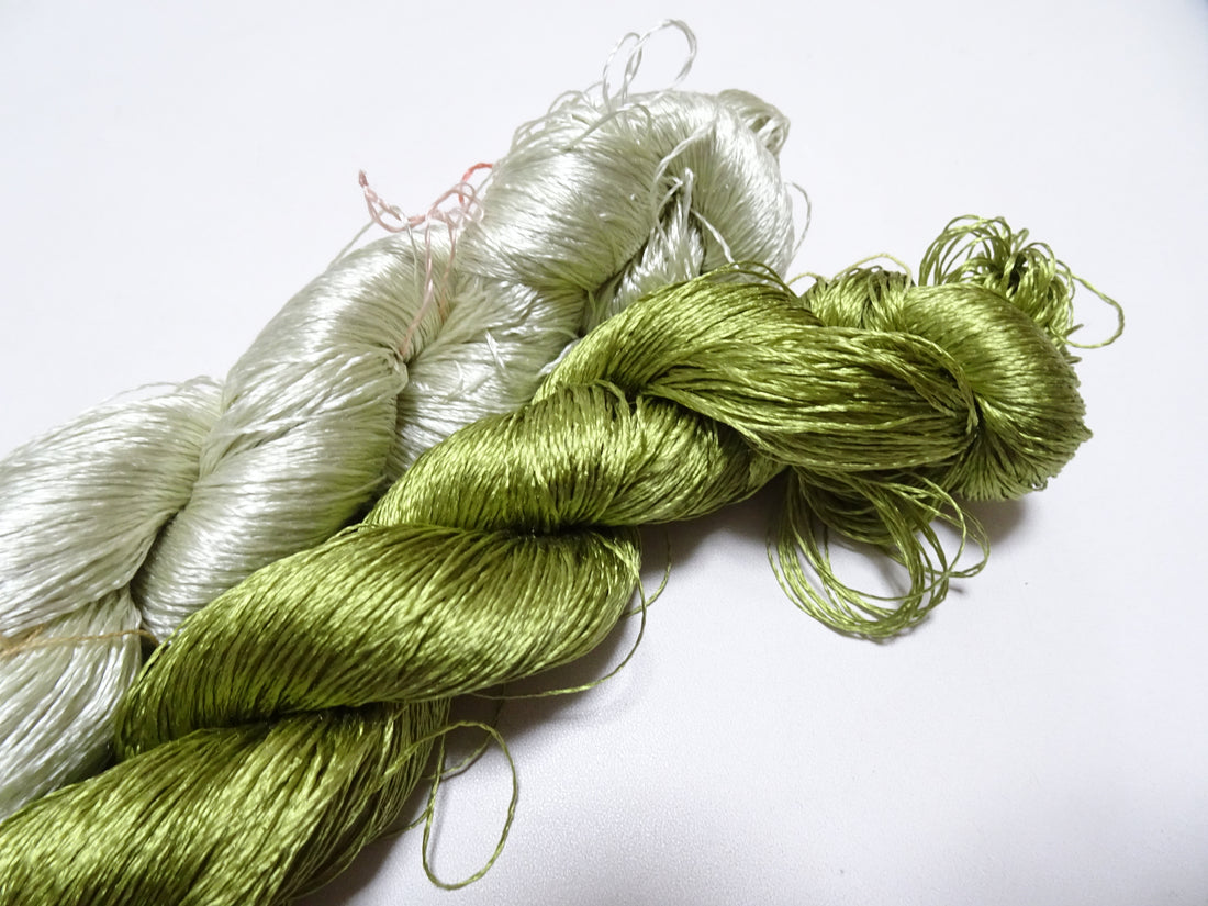 Japanese Vintage Twisted Silk Thread　2sets Embroidery 18871