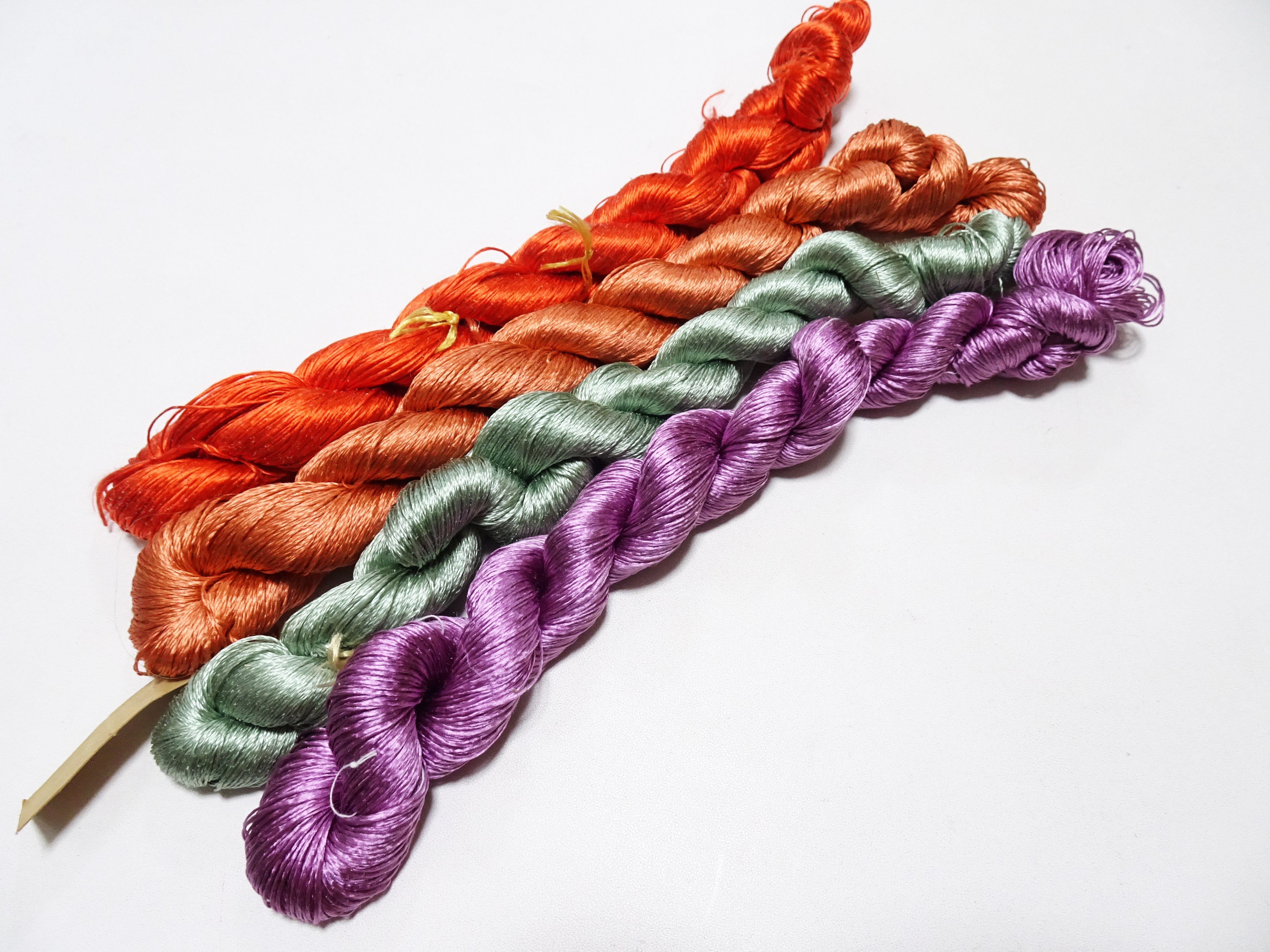 Japanese Vintage Twisted Silk Thread　4sets Embroidery 18882