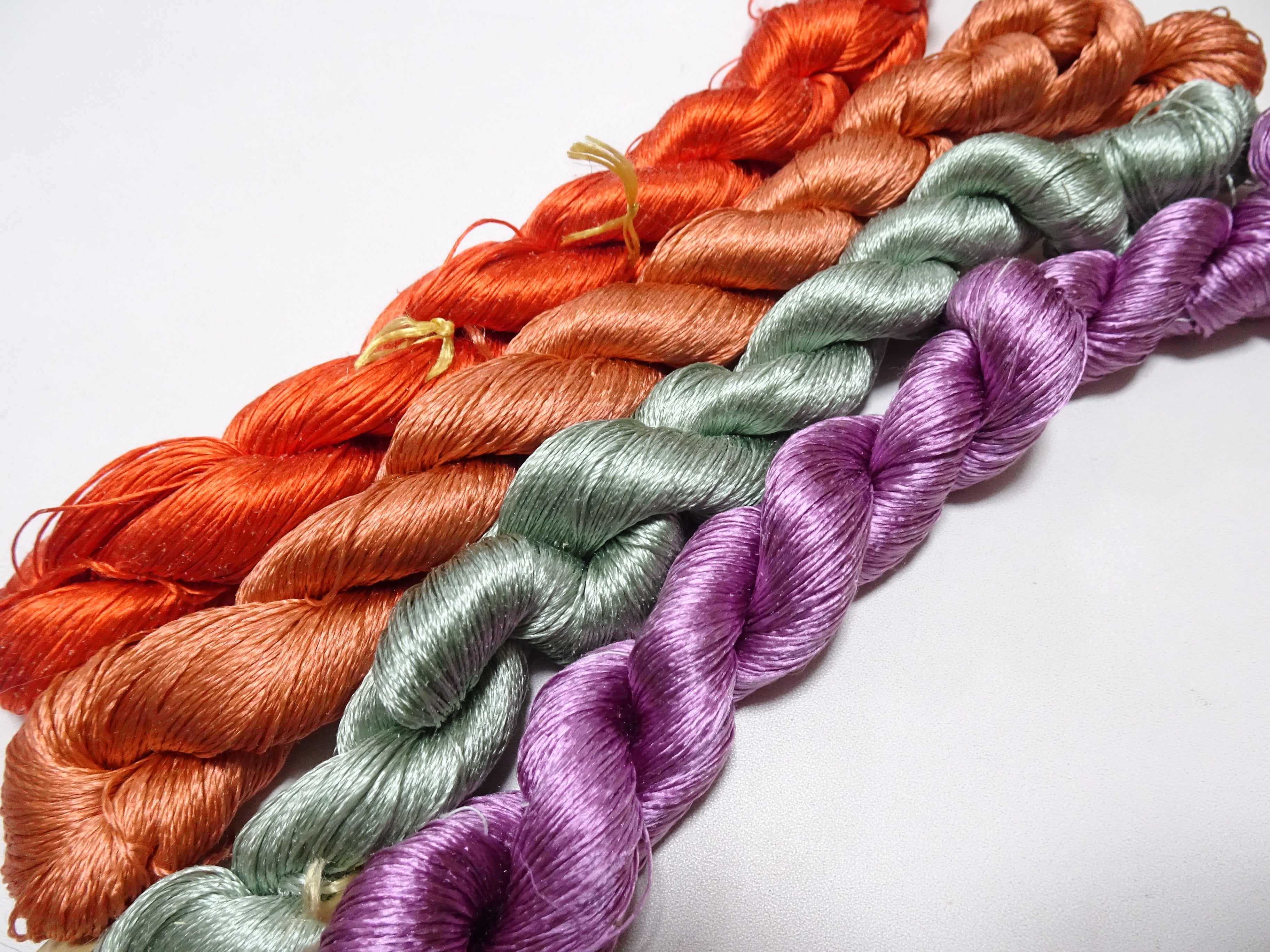 Japanese Vintage Twisted Silk Thread　4sets Embroidery 18882