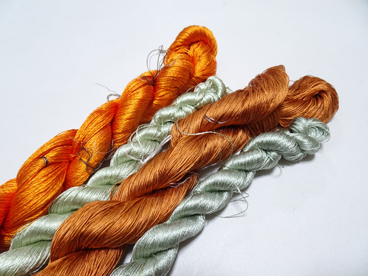 Japanese Vintage Twisted Silk Thread　4sets Embroidery 18883