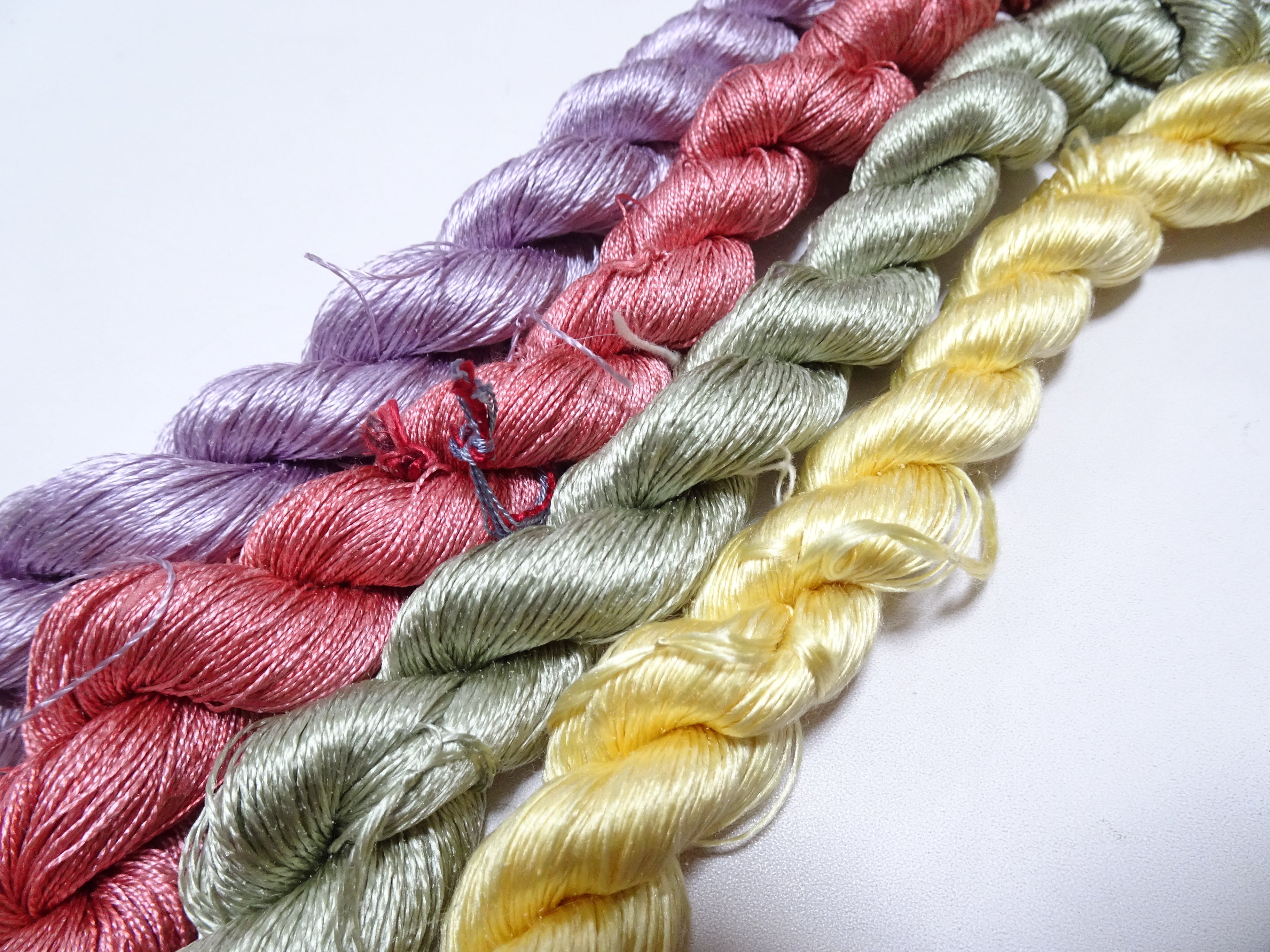 Japanese Vintage Twisted Silk Thread　4sets Embroidery 18884