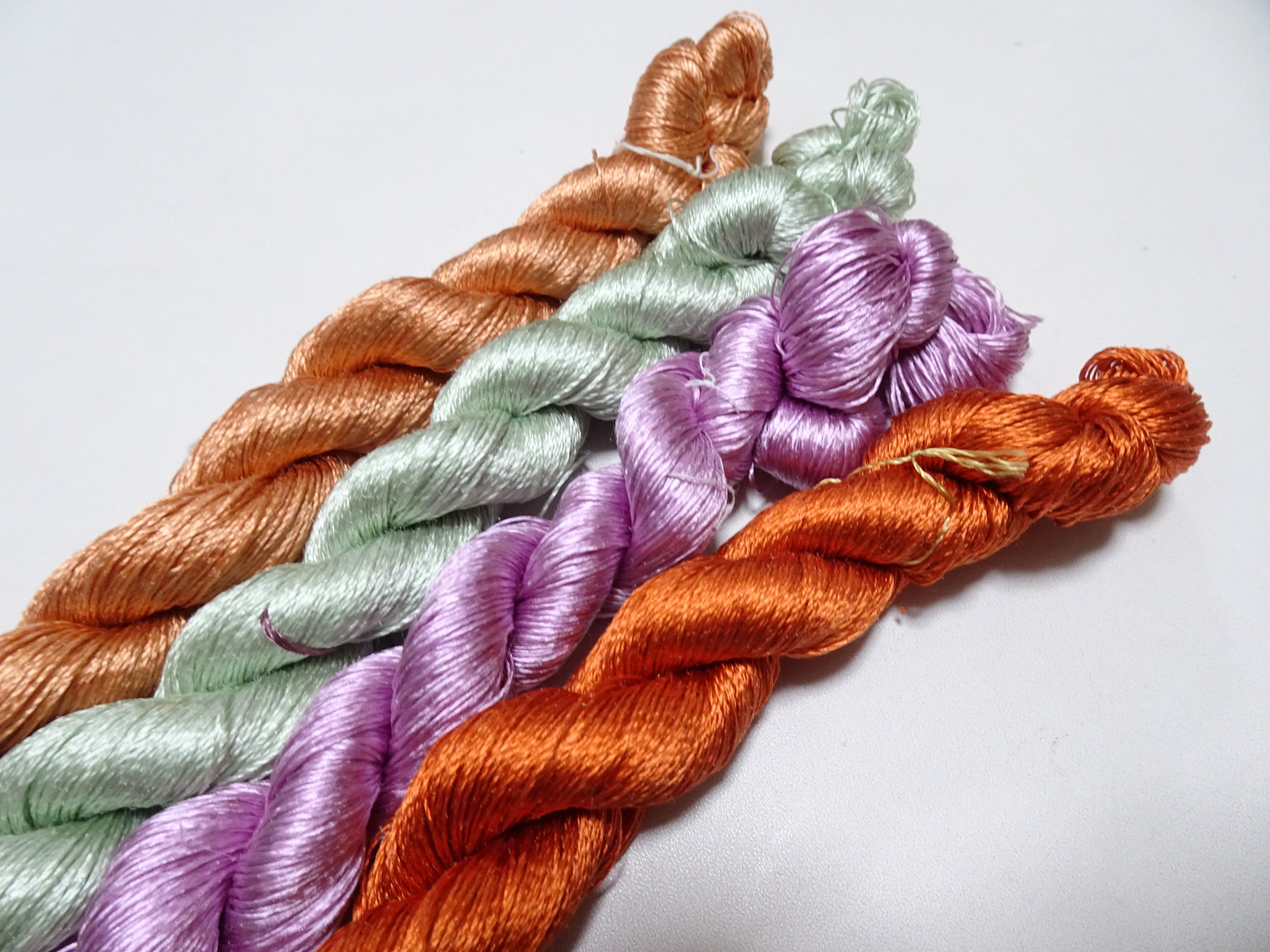Japanese Vintage Twisted Silk Thread　4sets Embroidery 18885