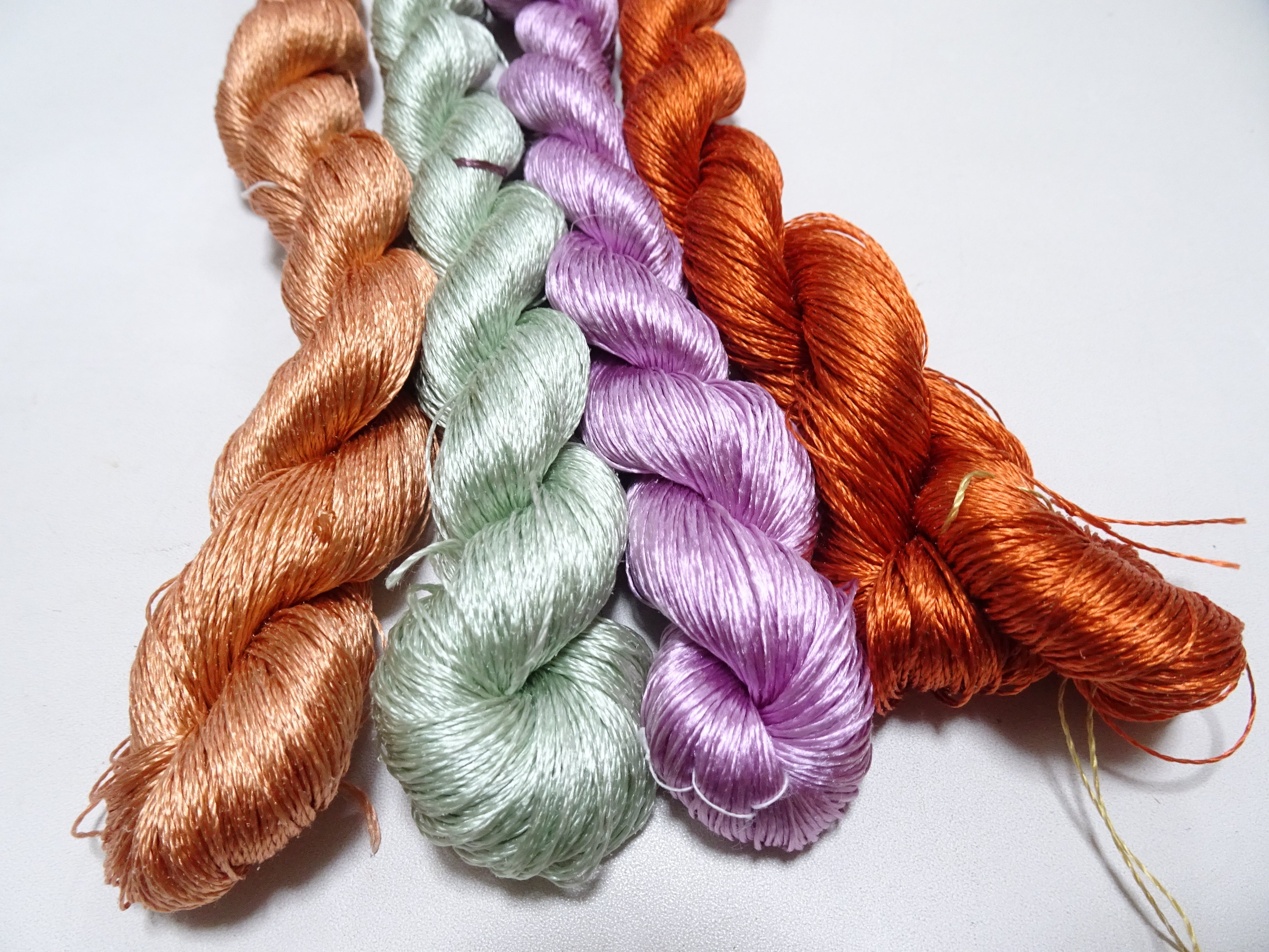 Japanese Vintage Twisted Silk Thread　4sets Embroidery 18885