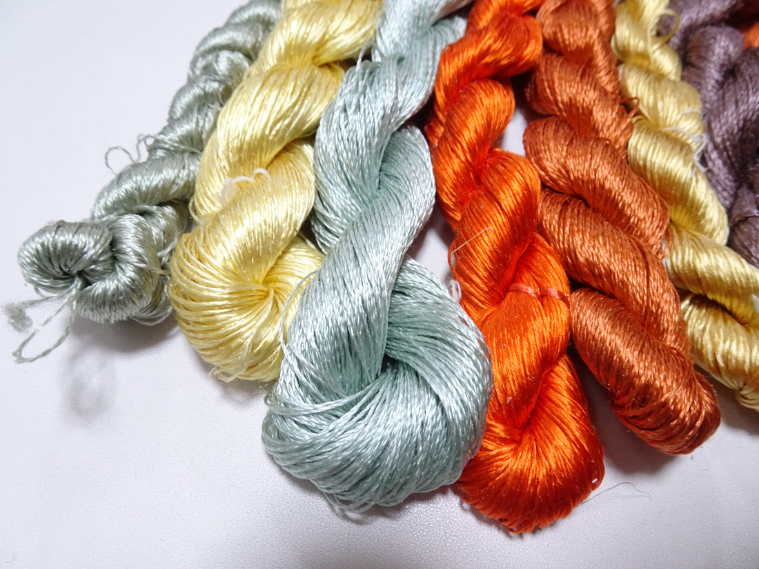Japanese Vintage Twisted Silk Thread　11sets Embroidery 18886