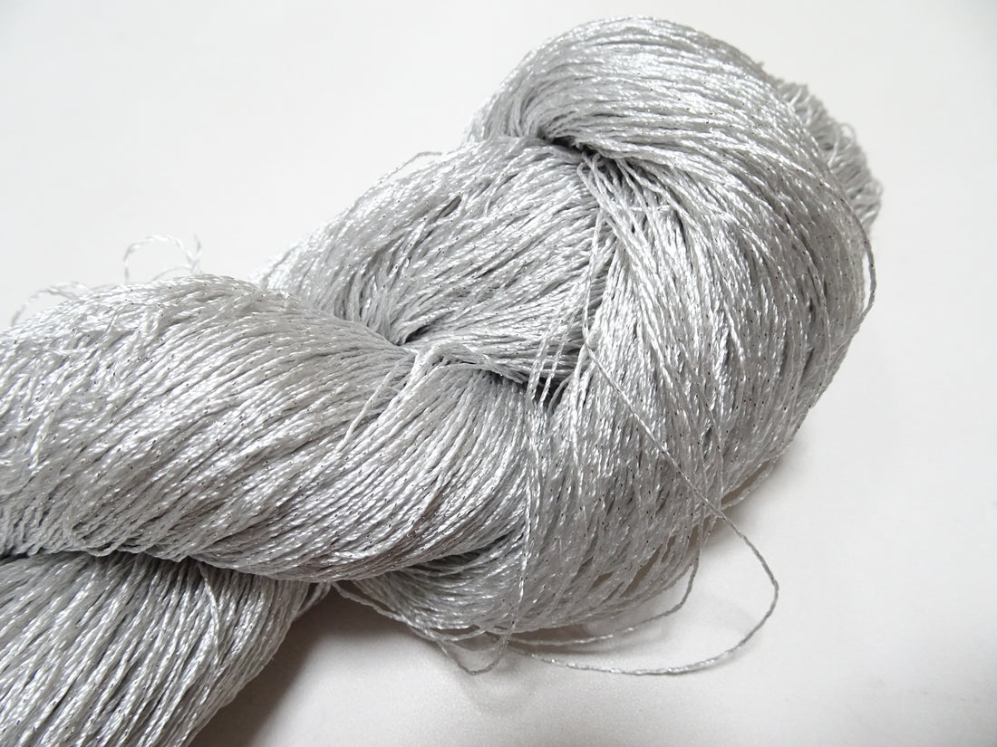 Japanese Vintage High Class Rare Silver Gray Silk Thread Mixture of Silver embroidery 18902