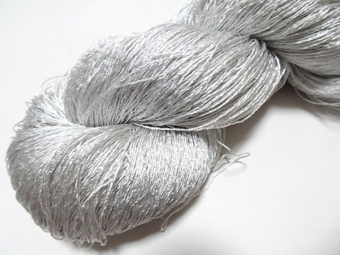 Japanese Vintage High Class Rare Silver Gray Silk Thread Mixture of Silver embroidery 18902