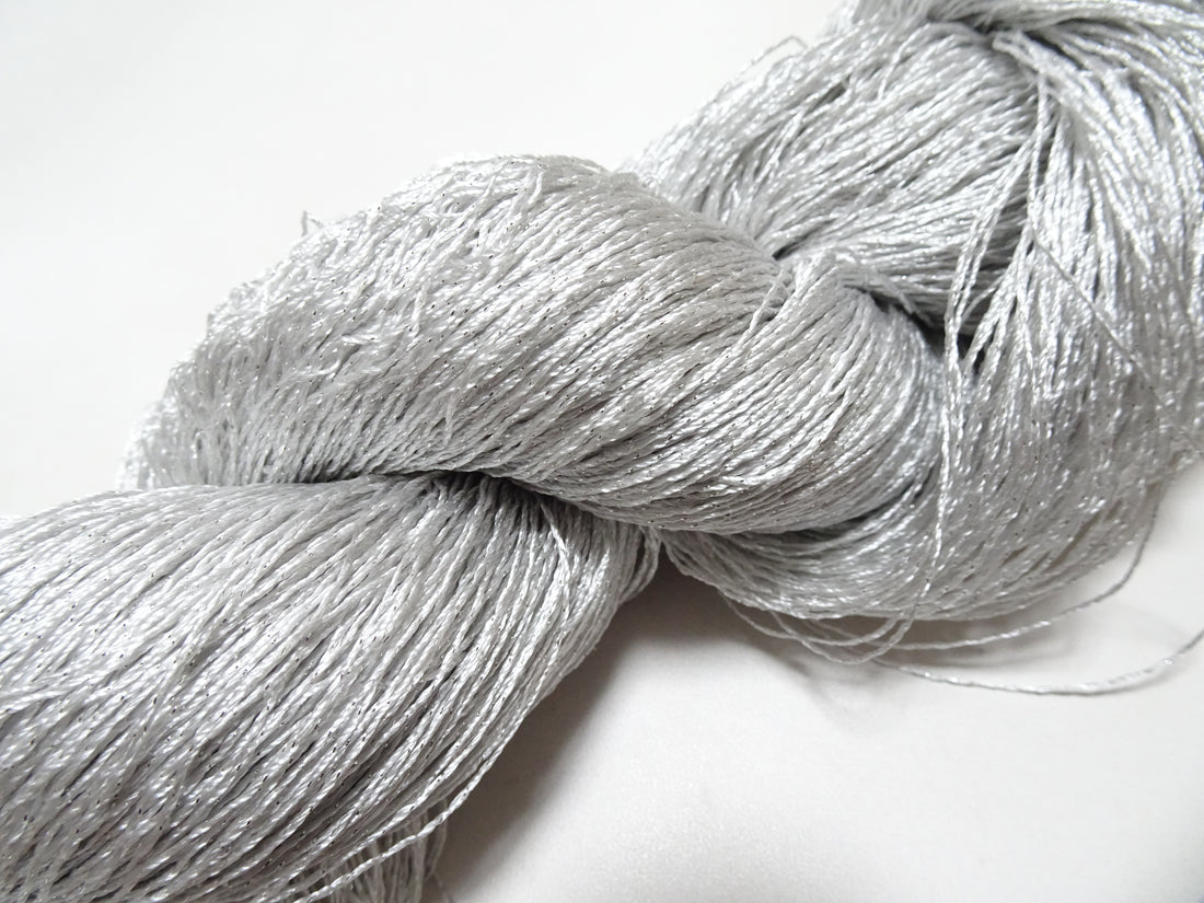 Japanese Vintage High Class Rare Silver Gray Silk Thread Mixture of Silver embroidery 18902
