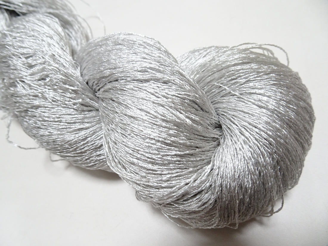 Japanese Vintage High Class Rare Silver Gray Silk Thread Mixture of Silver embroidery 18902