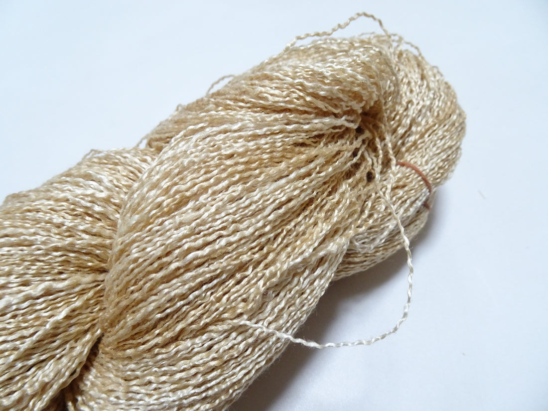 Japanese Vintage Tsumugi Silk Thread Embroidery & Weaving 18913