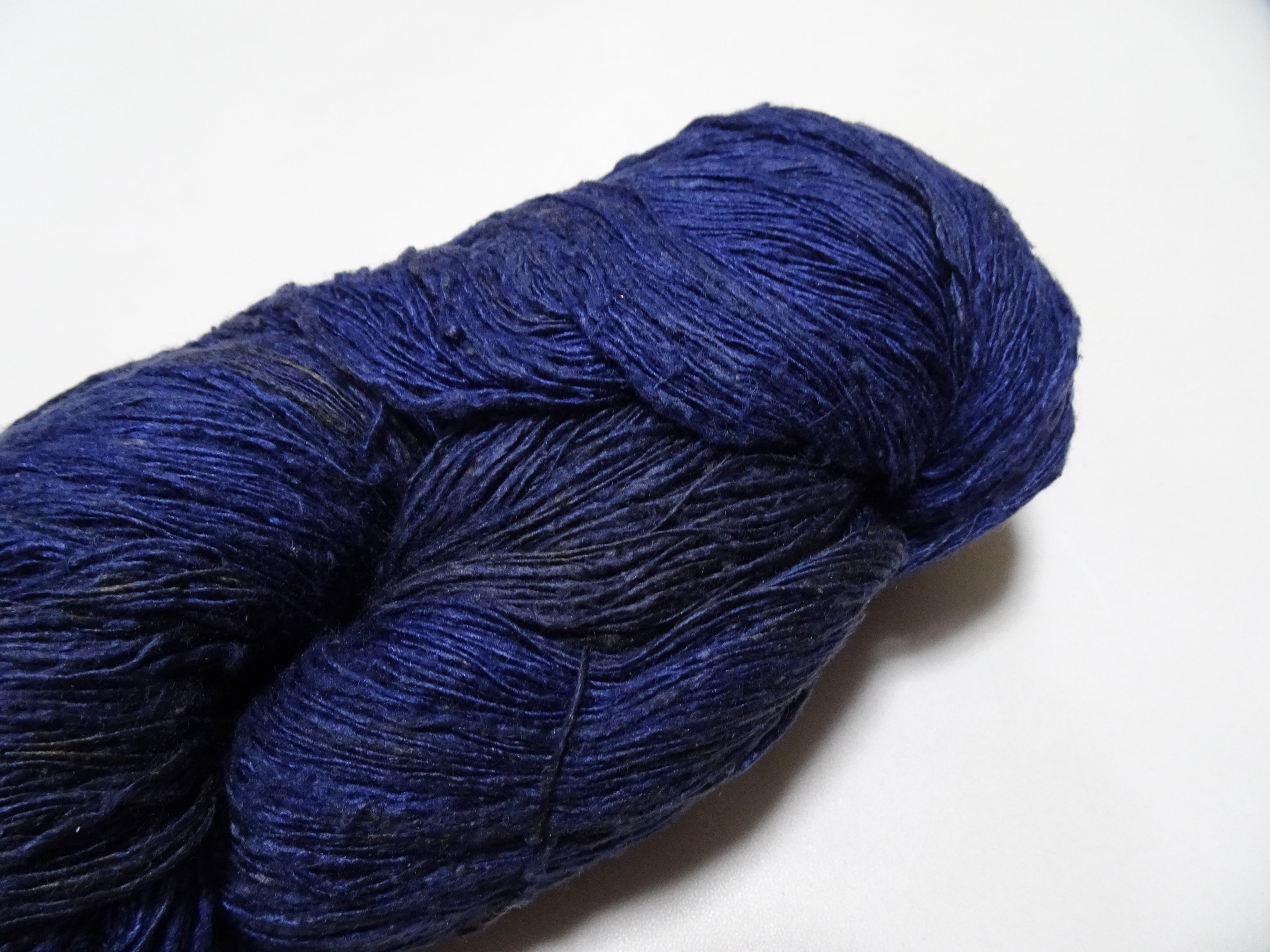 Japanese Vintage Tsumugi Silk Thread Indigo Dyeing Embroidery & Weaving 18920