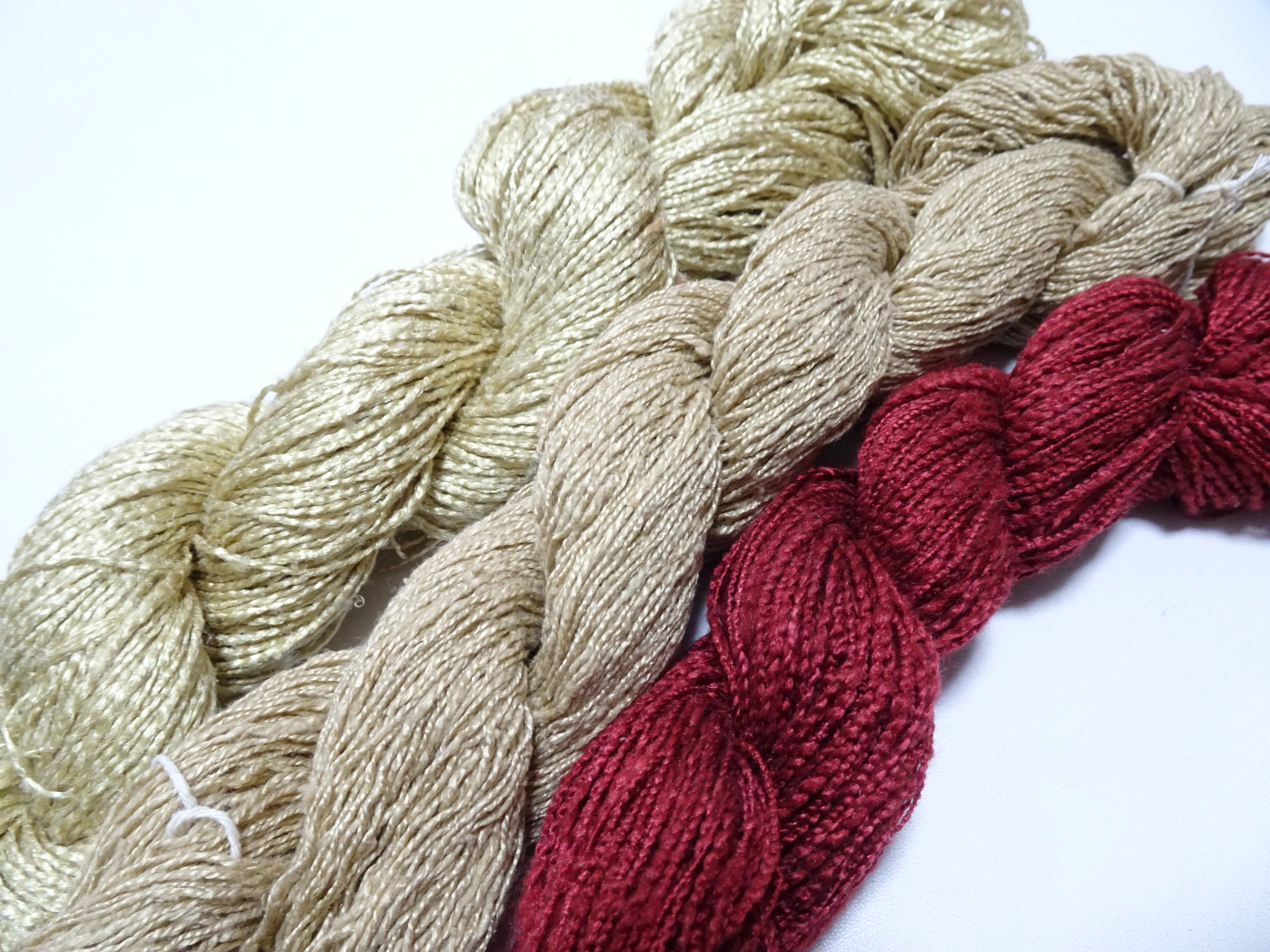 Japanese Vintage Tsumugi Silk Thread 3sets Embroidery & Weaving 18931