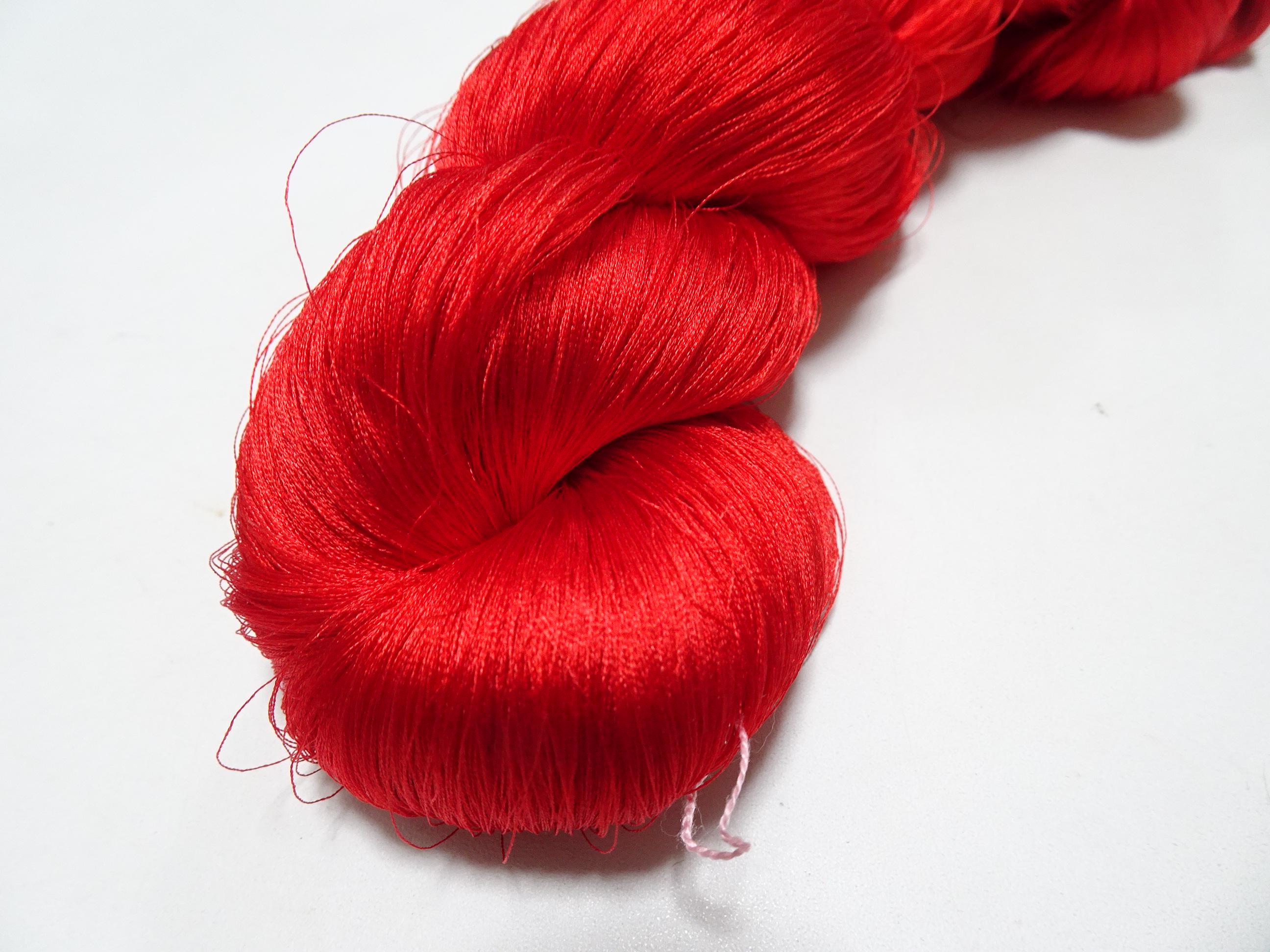 Japanese Vintage Twisted Silk Thread Red Embroidery 13429